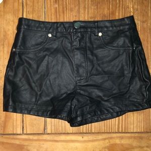 Faux leather shorts
